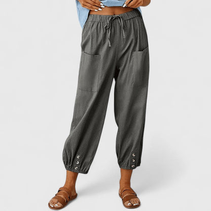 Stoffhose aus Baumwoll-Leinen-Mix