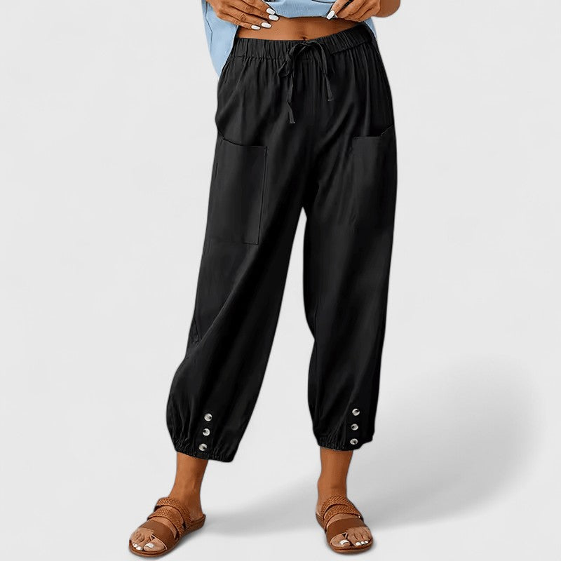 Stoffhose aus Baumwoll-Leinen-Mix - Ansicht 4