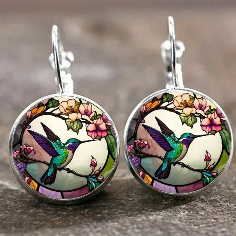 Kolibri Glaskuppel Anhänger Halskette