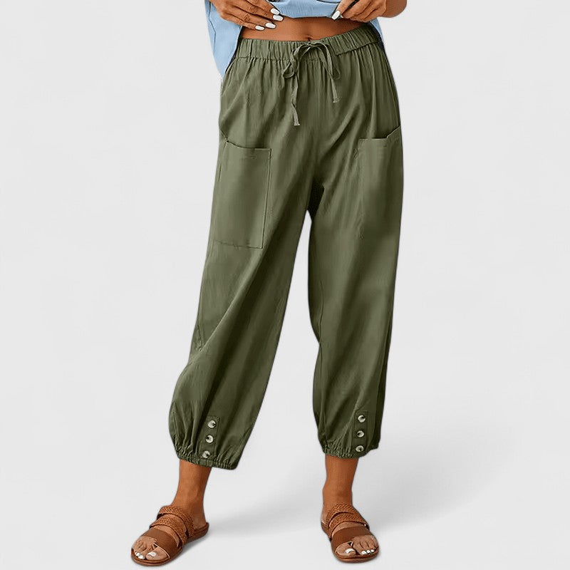 Stoffhose aus Baumwoll-Leinen-Mix - Ansicht 2