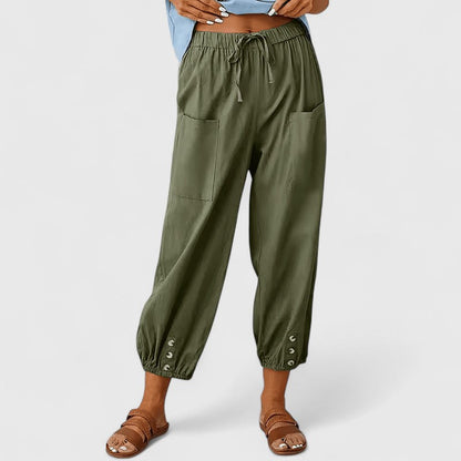 Stoffhose aus Baumwoll-Leinen-Mix - Ansicht 2