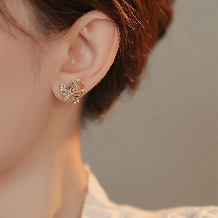 Elegante Zirkonia Schmetterling Ohrstecker