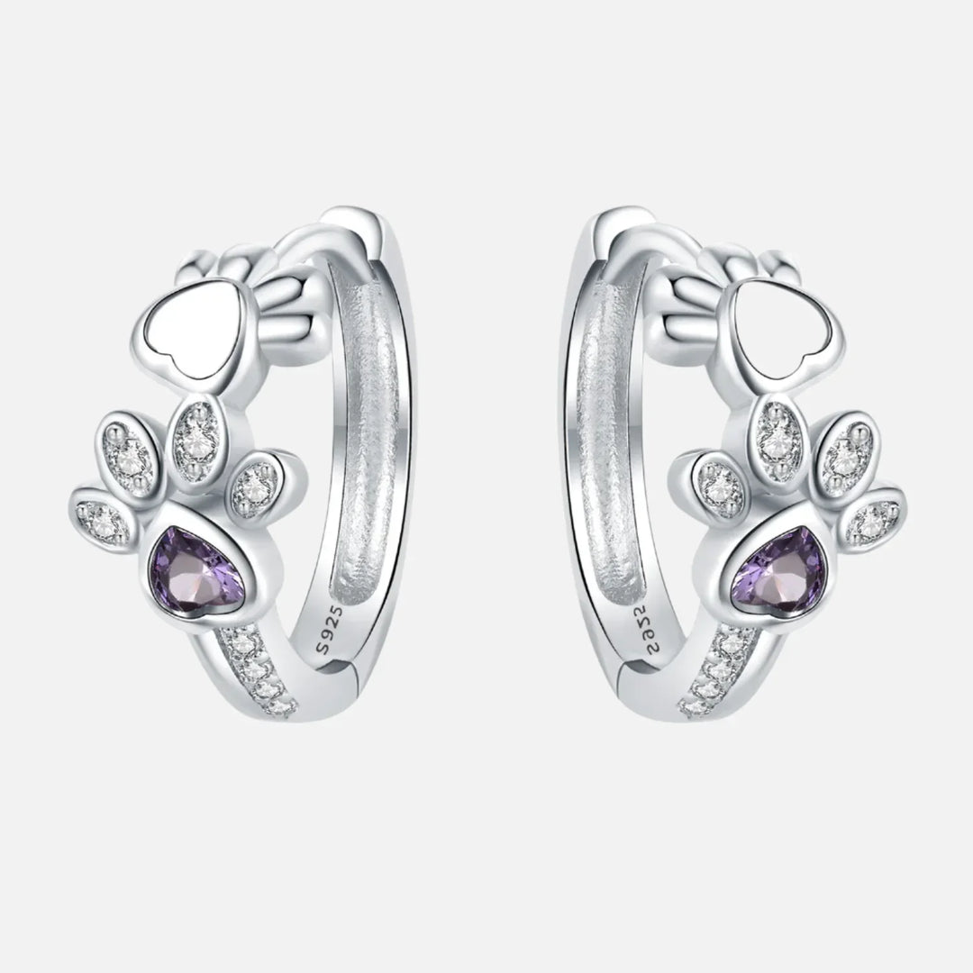 Pfoten Huggie Ohrringe in 925 Sterlingsilber