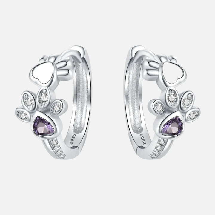 Pfoten Huggie Ohrringe in 925 Sterlingsilber