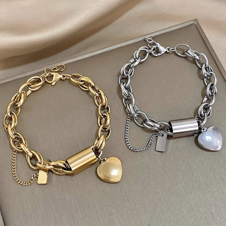 Heartened Chunky Armband | Weißgold