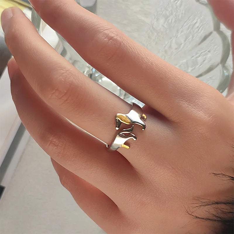 925 Sterlingsilber Dackel Ring