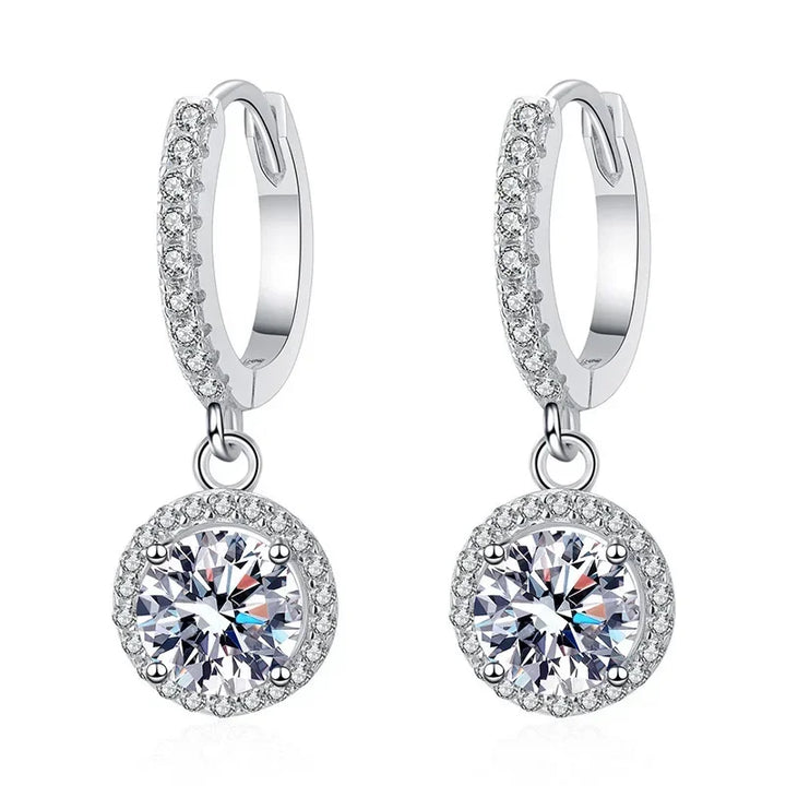 Sterlingsilber 1 Karat Moissanit Ohrringe