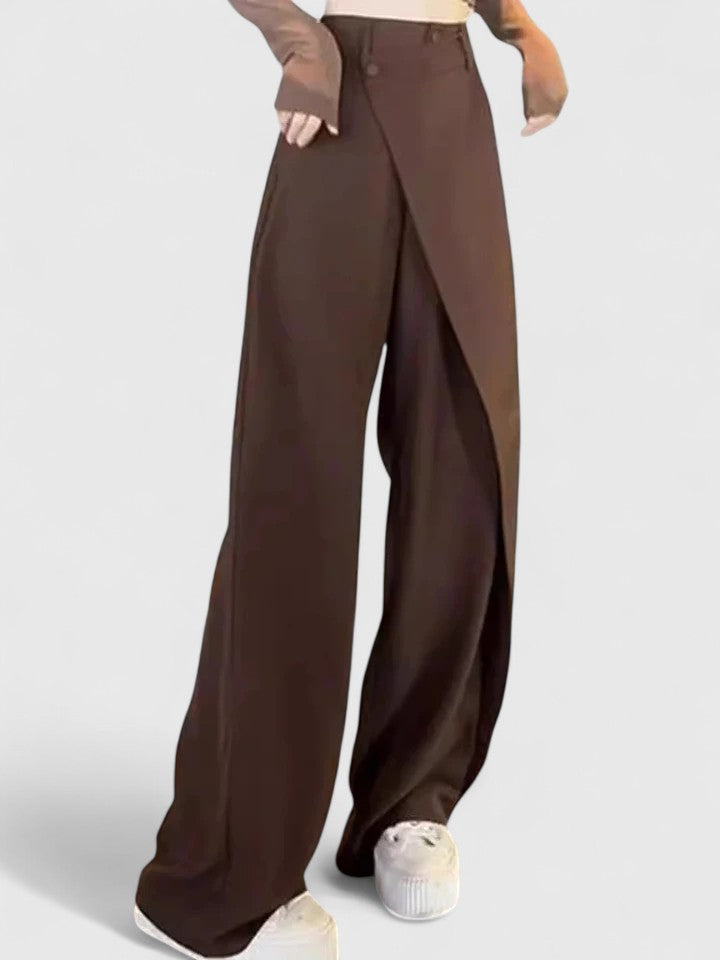 Stoffhose in Schwarz und Kaffeebraun - Ansicht 2