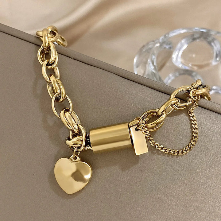 Goldenes Herz Charm Armband