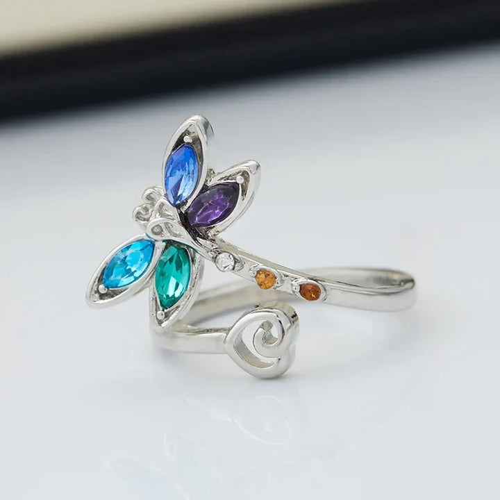 Vintage verstellbarer Libellen Ring