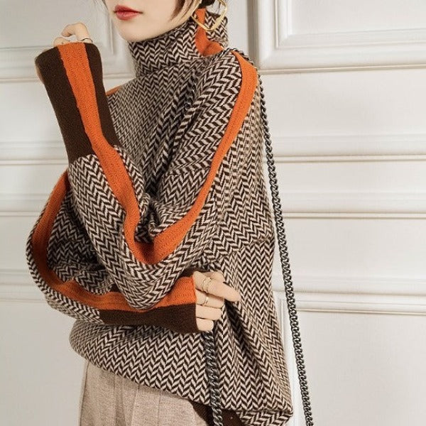 Rollkragenpullover mit Rollkragen in Orange - Ansicht 3