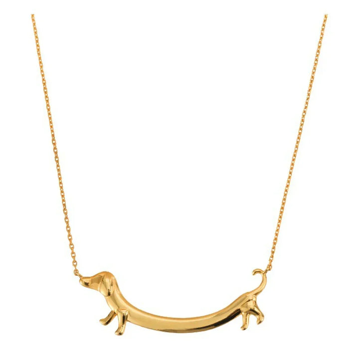 Goldfarbene Dackel Halskette