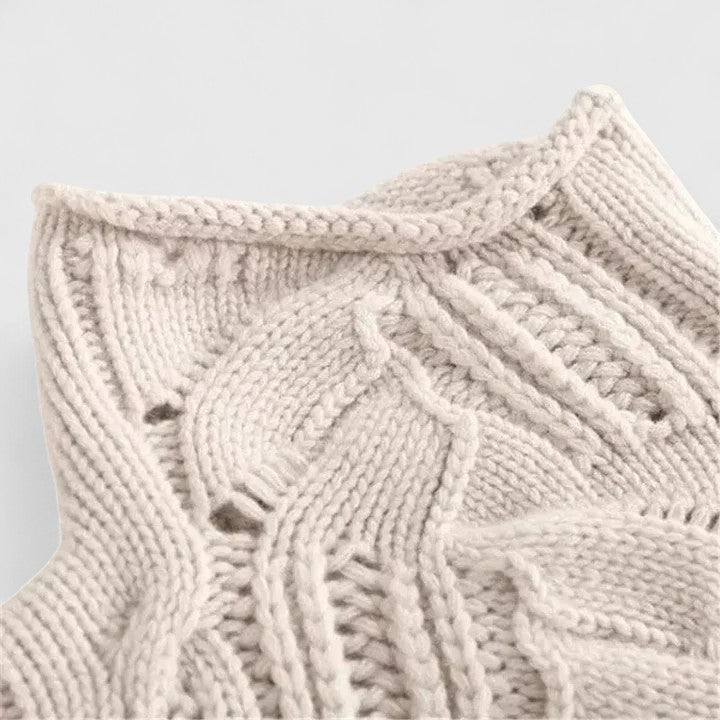 Strickpullover in Beige und Blau - Ansicht 4