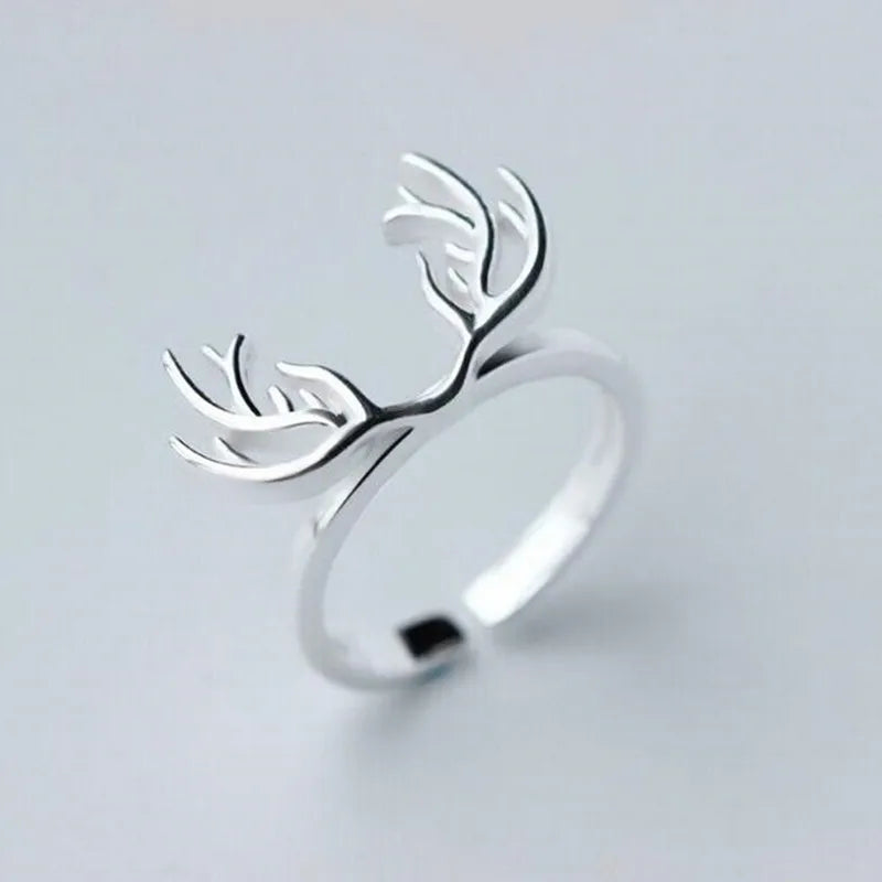 Geweih Ring in Sterlingsilber