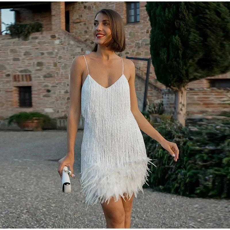 Abendkleid in Weiss und Blau - Ansicht 2