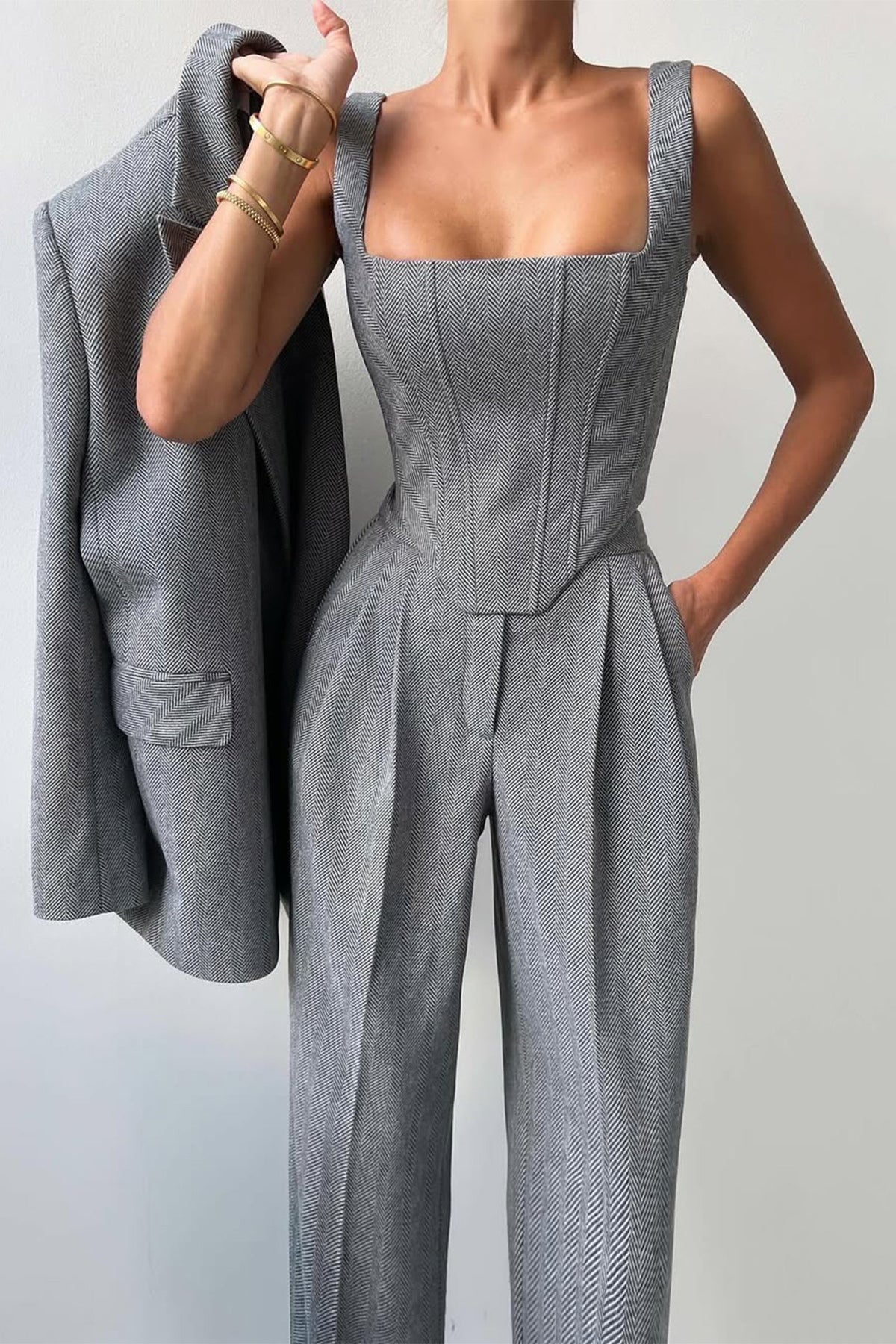 Blazer in Grau und Rosa - Ansicht 3