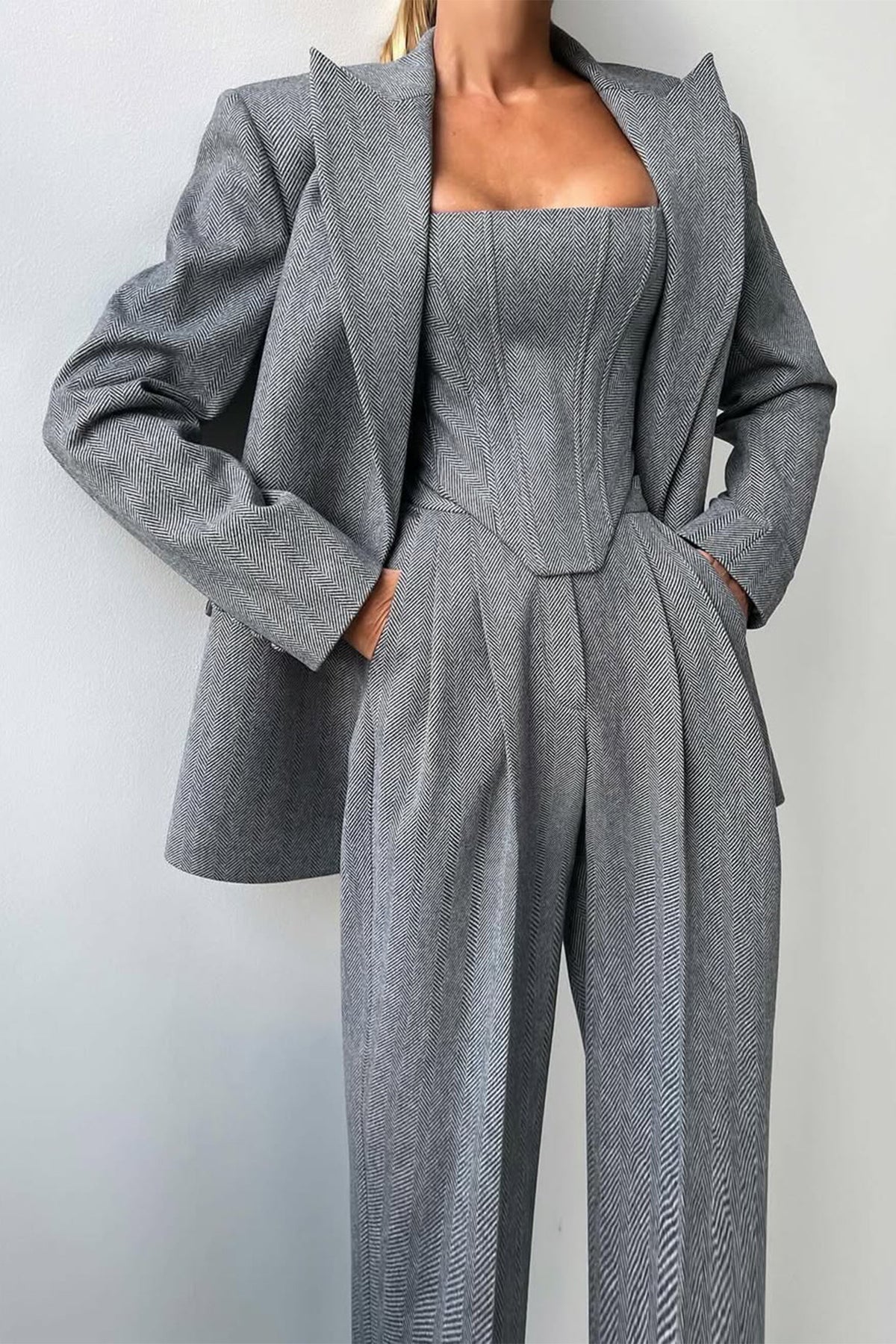 Blazer in Grau und Rosa