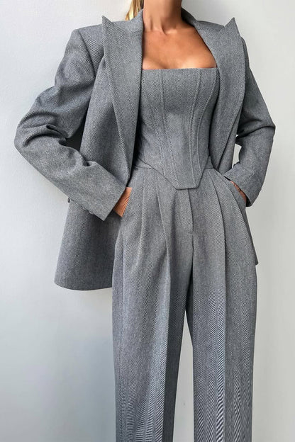 Blazer in Grau und Rosa