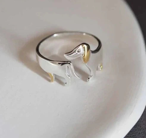 925 Sterlingsilber Dackel Ring