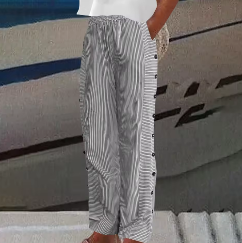 Stoffhose mit Streifenmuster - Ansicht 4