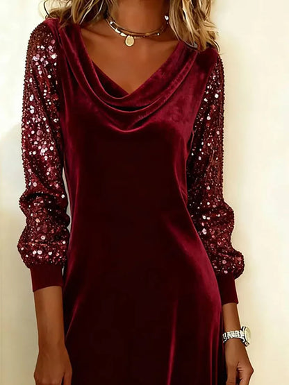 Kleid aus Samt in Rot - Ansicht 6