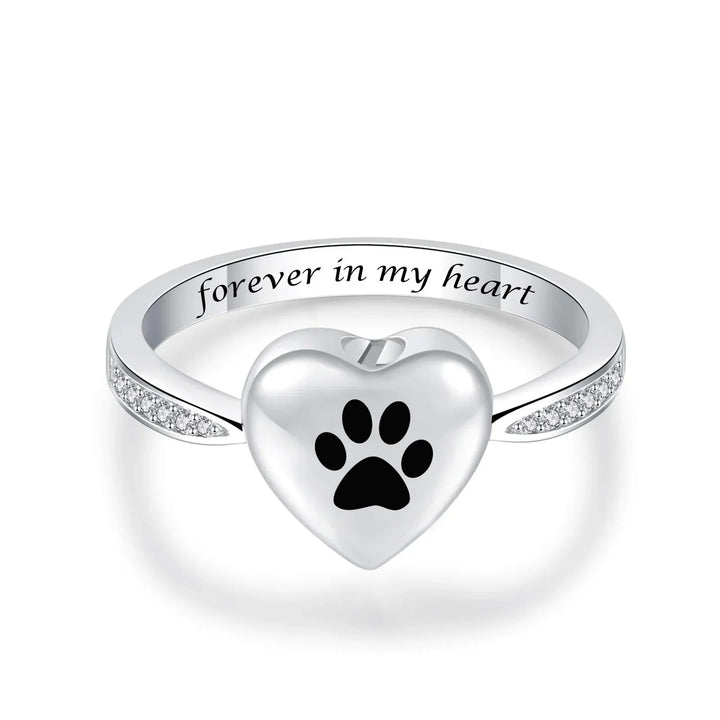 Liebe Herz Pfotenabdruck Urnen Ring