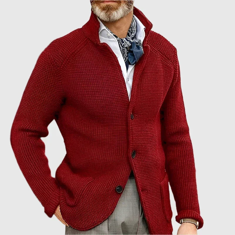 Strickjacke in Blau und Kaffeebraun - Ansicht 8