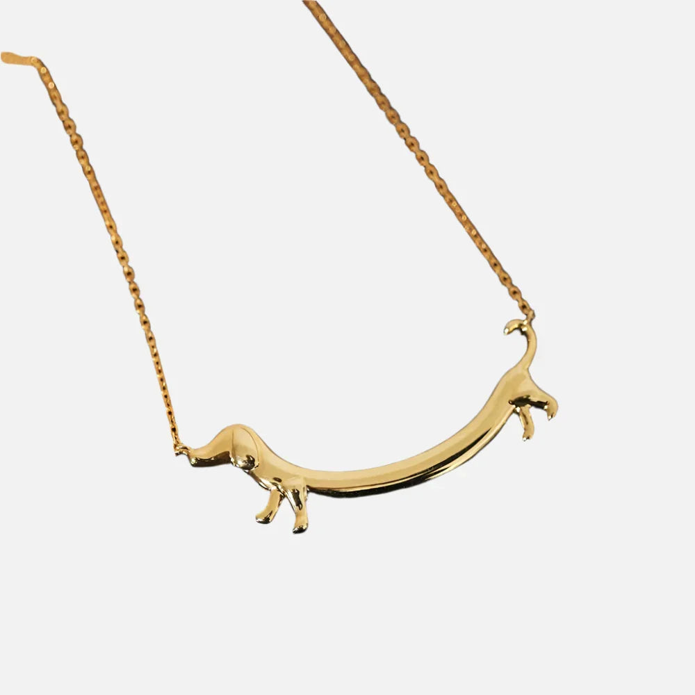 Goldfarbene Dackel Halskette