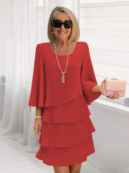 Kleid mit Rüschen in Rosa - Ansicht 3
