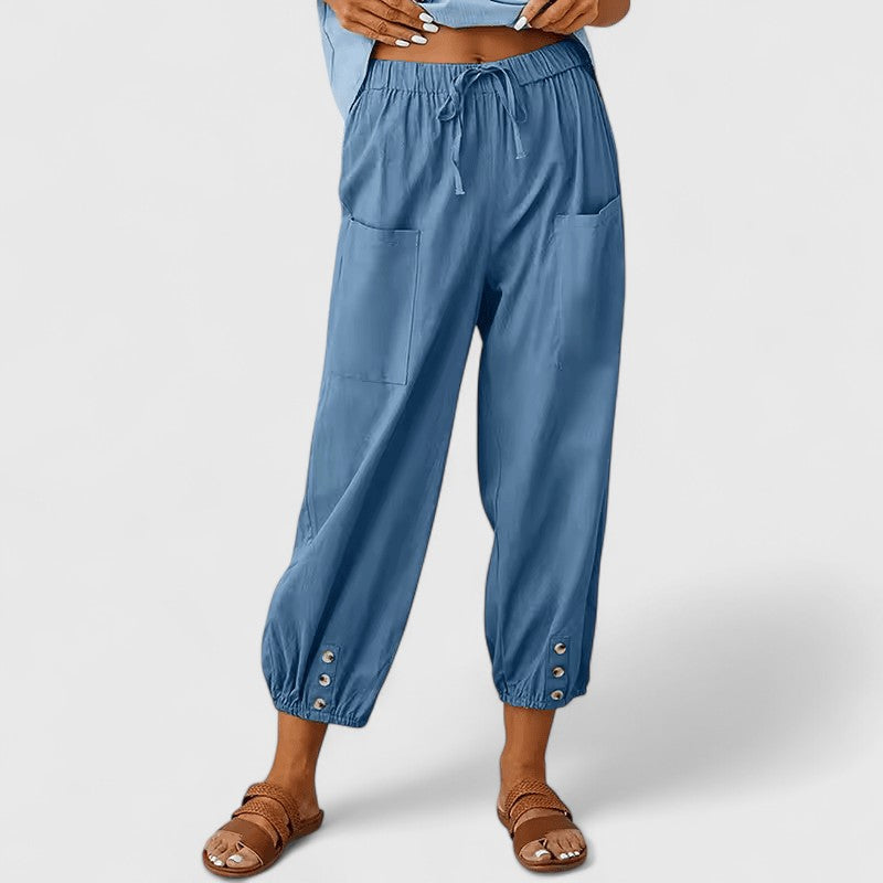 Stoffhose aus Baumwoll-Leinen-Mix - Ansicht 8