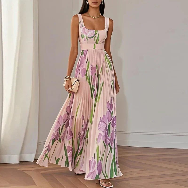 Maxikleid mit Blumenmuster in Blau - Ansicht 2