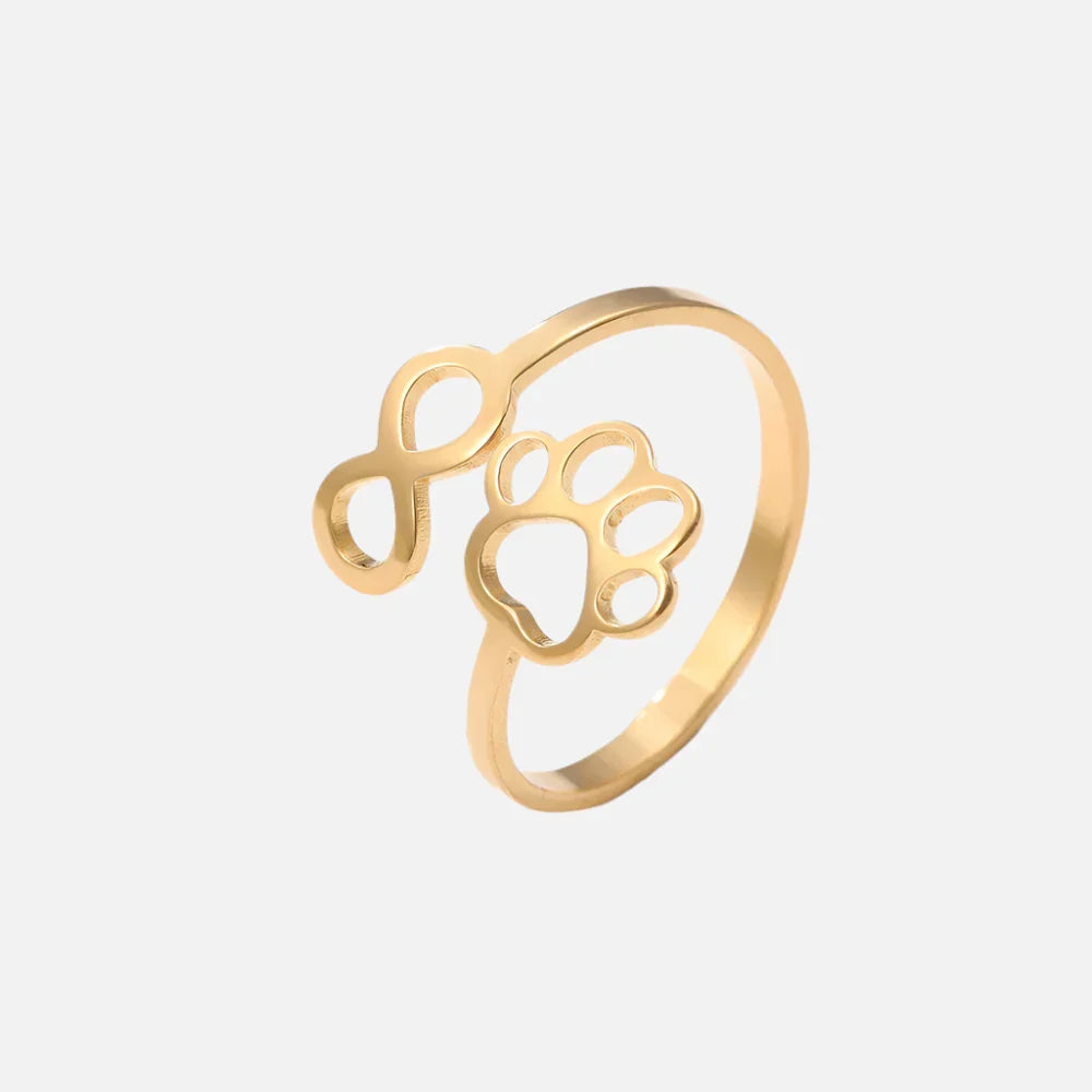Verstellbarer Unendlich Pfoten Ring