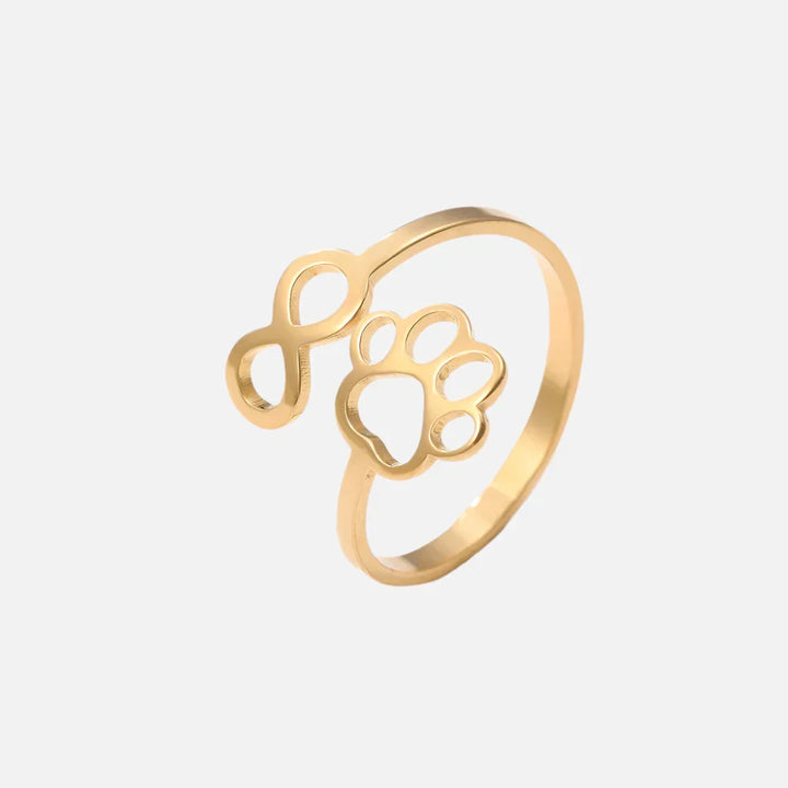 Verstellbarer Unendlich Pfoten Ring