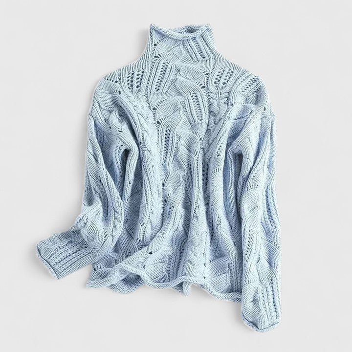 Strickpullover in Beige und Blau - Ansicht 2
