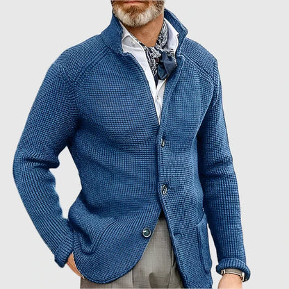 Strickjacke in Blau und Kaffeebraun - Ansicht 7