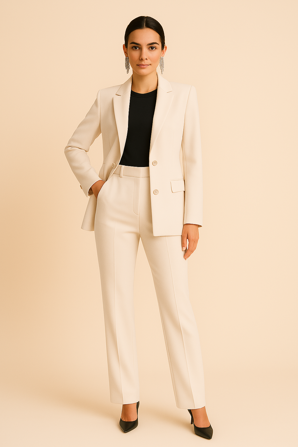 Blazer mit Reverskragen und Knopfleiste in Rosa - Ansicht 3