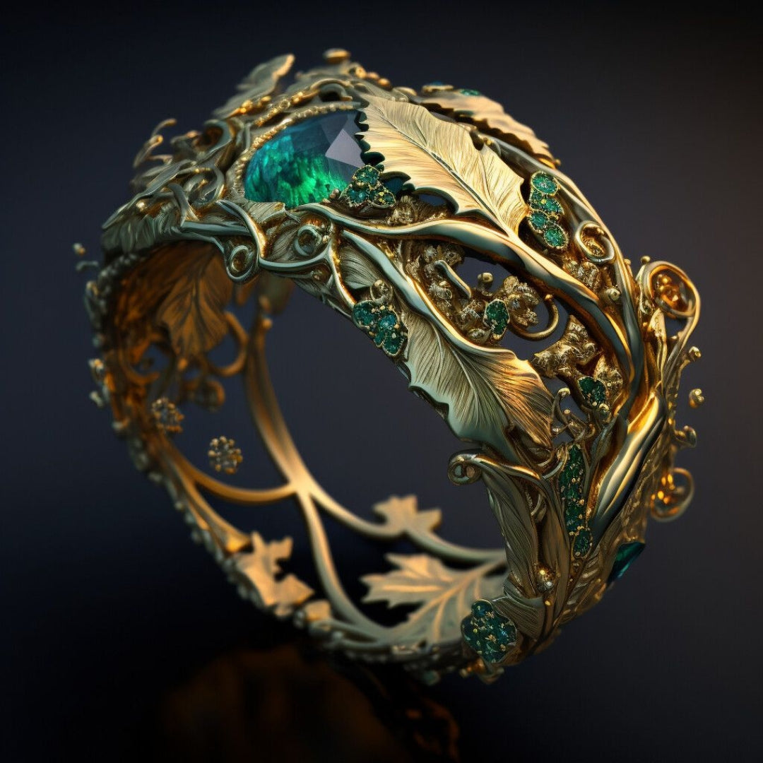 Anneau creux en terre de cristal exotique