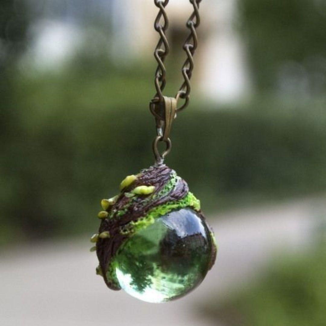 Natur Grüne Glas Halskette