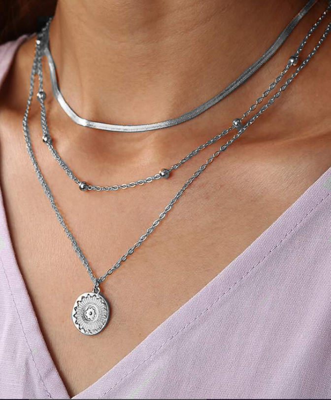 Dreireihige Kette aus 925er Silber