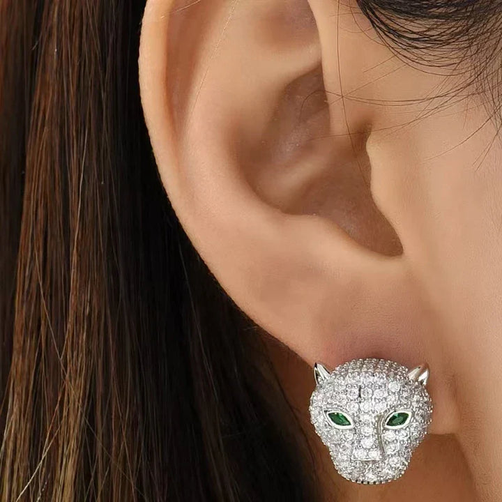 Bunter Leopard Kristall Statement Ohrringe