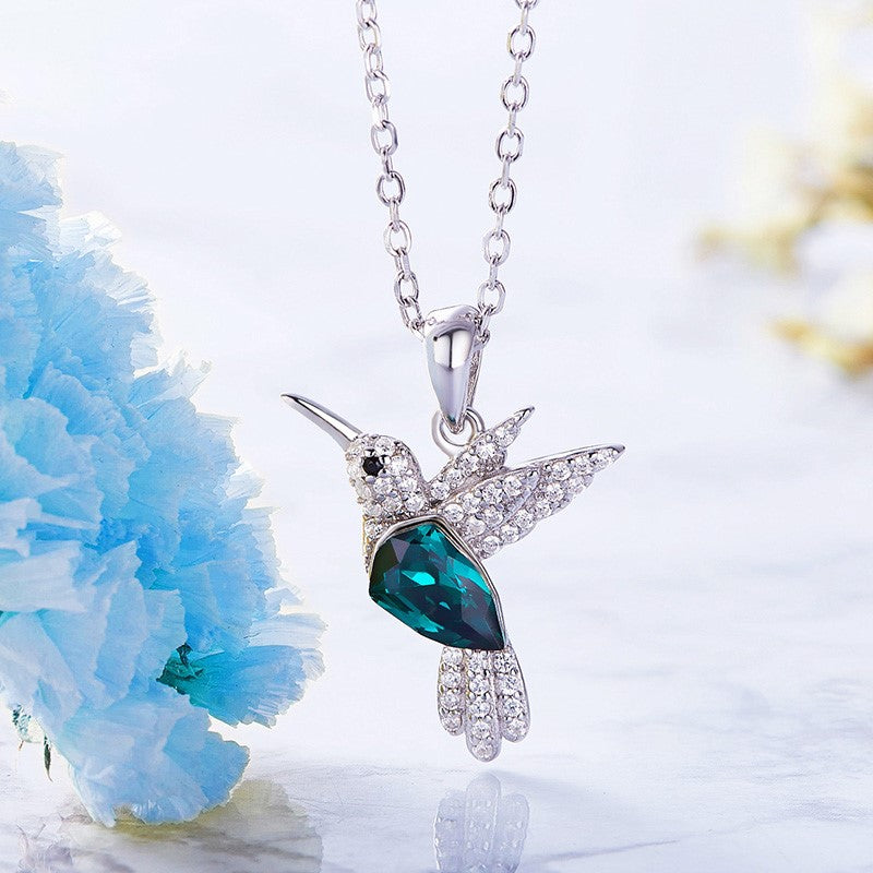 Kolibri Glitzer Halskette mit Zirkonia