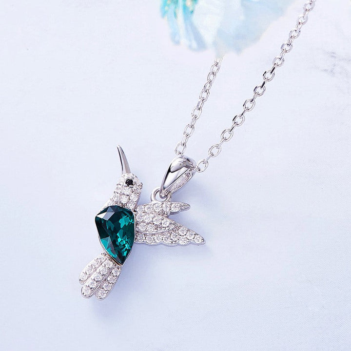 Kolibri Glitzer Halskette mit Zirkonia