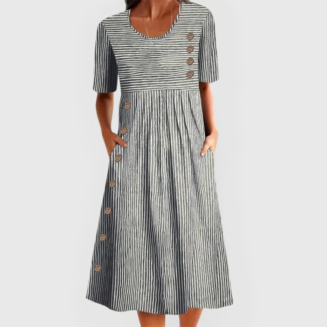 Midikleid mit Streifenmuster - Ansicht 2