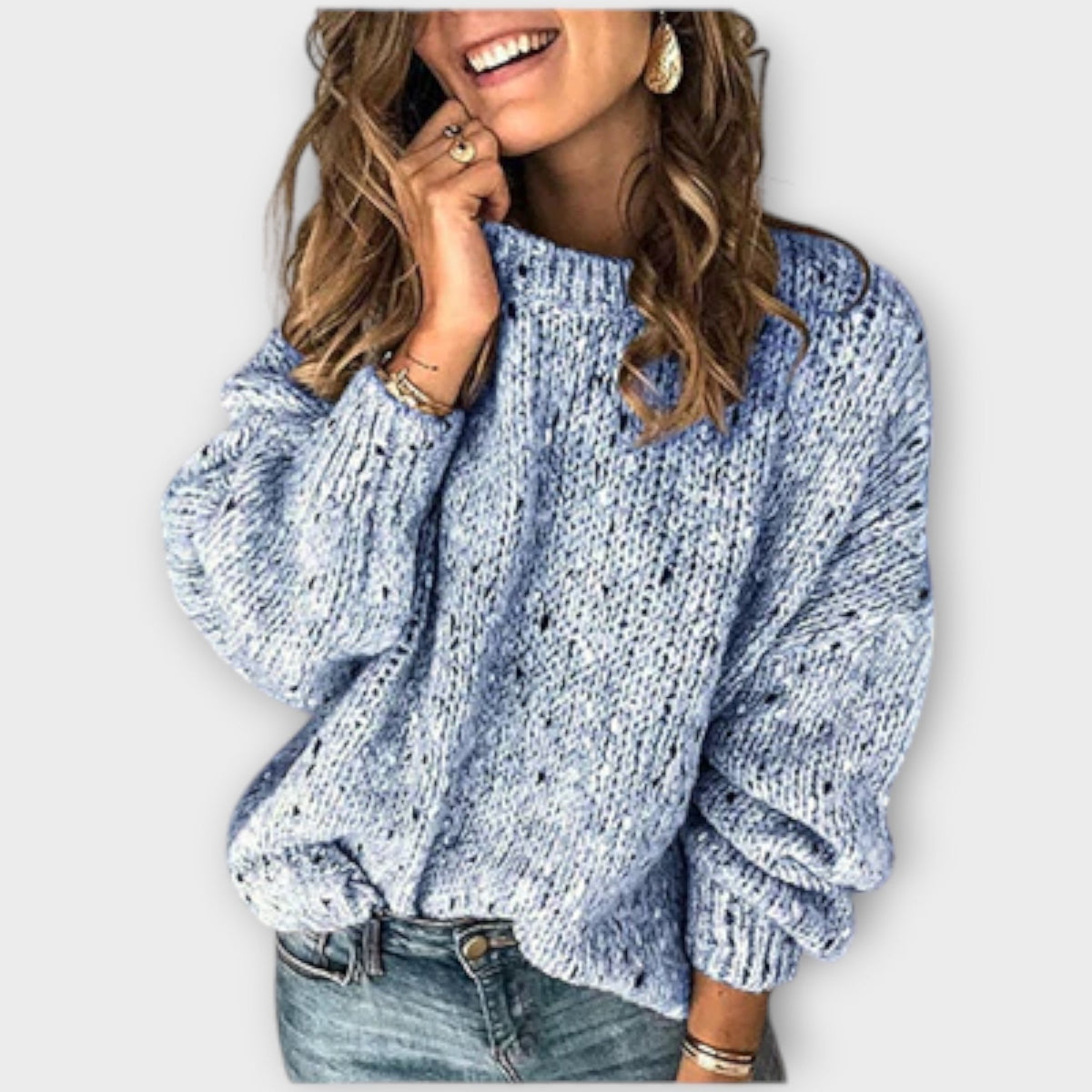 Strickpullover in Beige und Grau - Ansicht 2