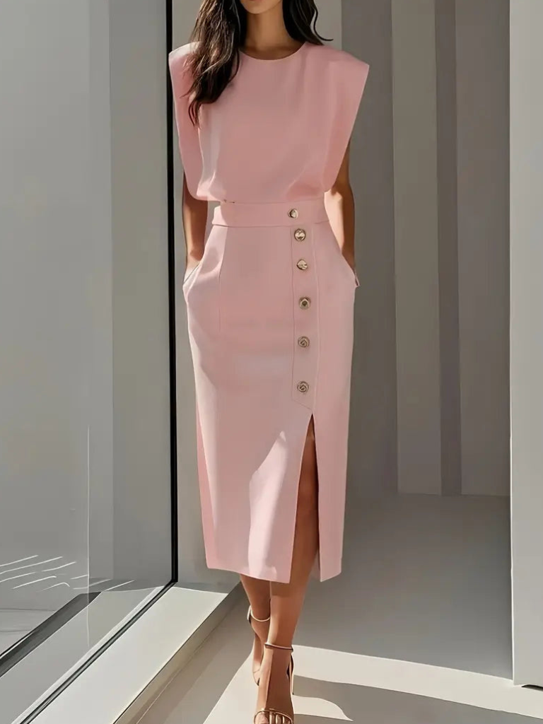 Midikleid in Creme und Schwarz - Ansicht 5