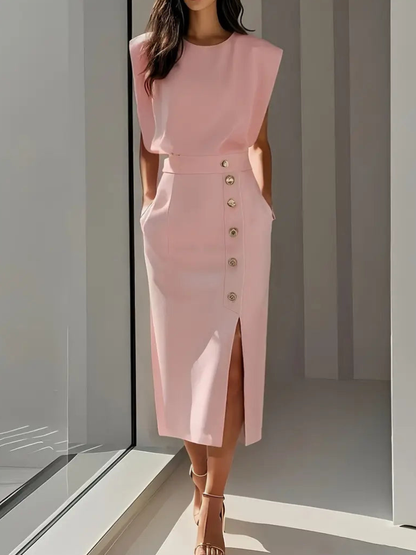 Midikleid in Creme und Schwarz - Ansicht 5