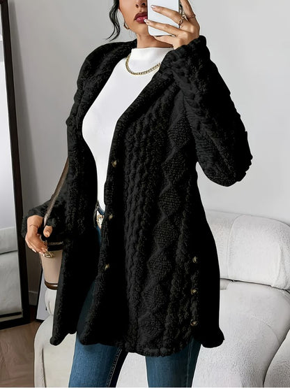 Strickjacke mit Kapuze in Creme - Ansicht 10