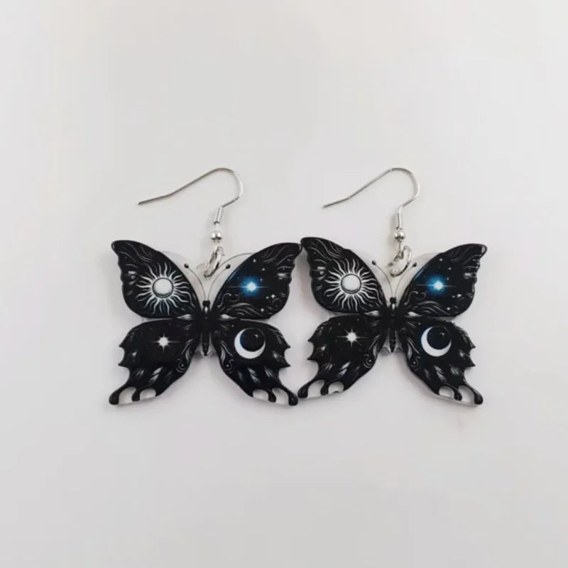 Sonne Mond Schmetterling Ohrringe
