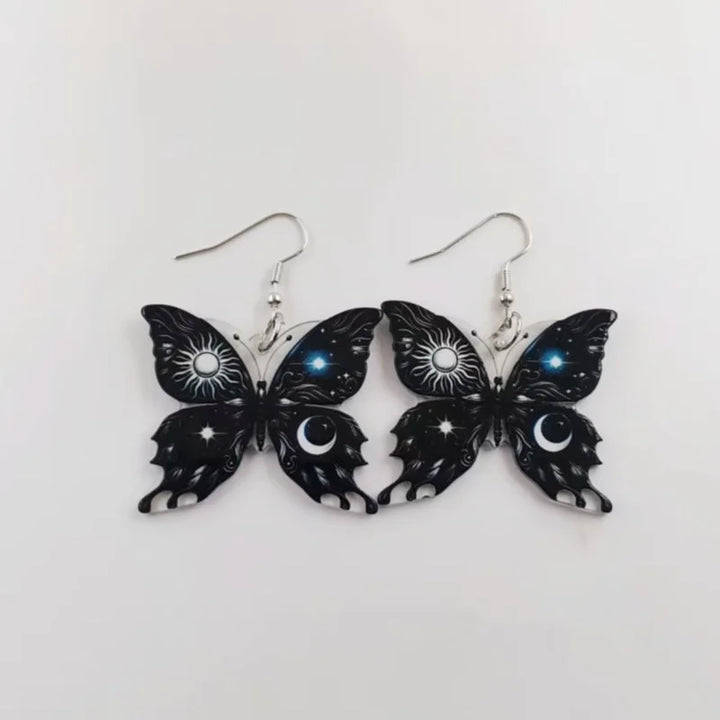 Sonne Mond Schmetterling Ohrringe