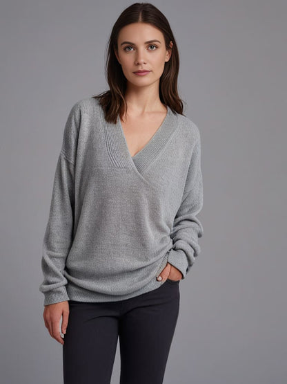 Strickpullover aus Kaschmirmix mit V-Ausschnitt